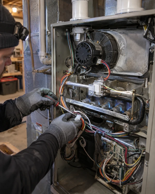 Furnace Interior Hands - Markham Heating & HVAC